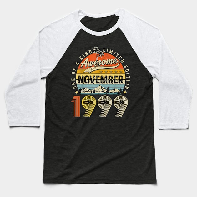 Awesome Since November 1999 Vintage 24th Birthday Baseball T-Shirt by Benko Clarence